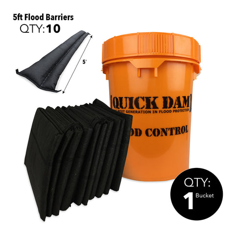 Flood Barrier Kit with Orange Bucket